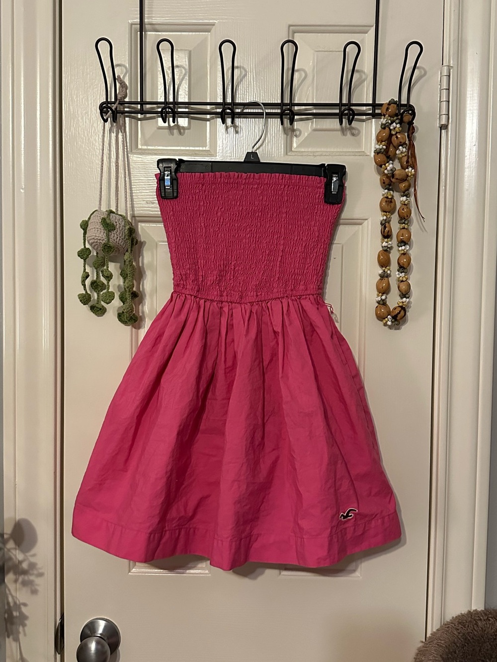 Hollister Pink Strapless Smocked Sundress
